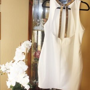 H&M White and Gold Bodycon dress